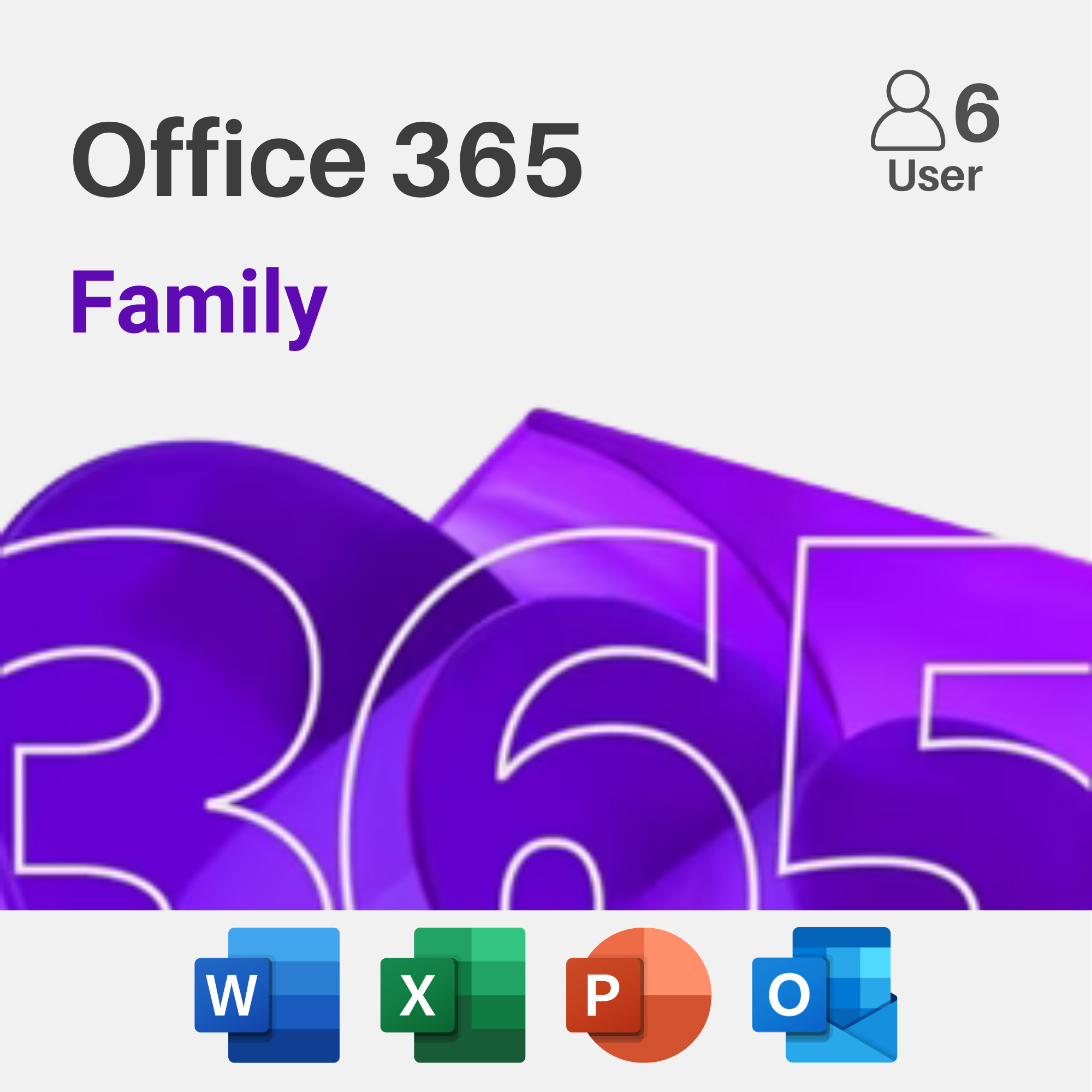 Microsoft 365 Family 6-Month Subscription (Up to 6 People) product artwork